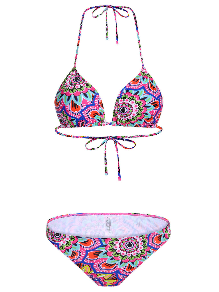 Multicolor 1930er Mandala Bikini Set & Cover-Up