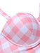 Rosa 1950er Halter Plaids Bogen Badeanzug