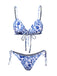 Blau & Weiß 1950er Porzellan Trägerbikini