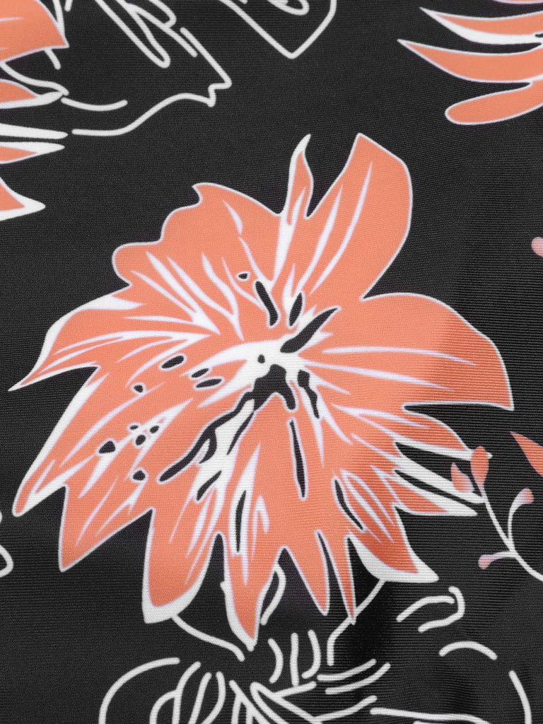1960er Blumen Spaghetti Träger Badeanzug