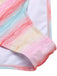 Multicolor 1960er Regenbogen Masche Badeanzug