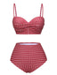 1950er Gingham Plaid Schlinge Badeanzug
