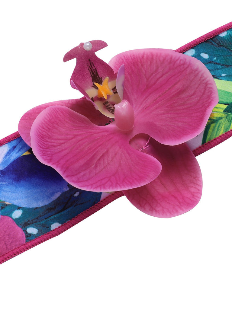 [Größentabelle] Multicolor 1950er Halter Artificial Blume Badeanzug