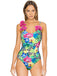 [Größentabelle] Multicolor 1950er Halter Artificial Blume Badeanzug