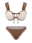 Beige 1960er Solide Breite Träger Badeanzug
