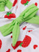 Rot & Grün 1940er Erdbeere Bogen Swim Kleid