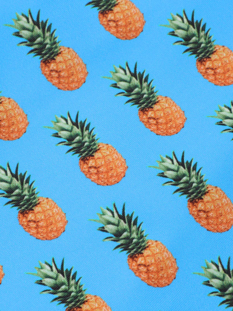 Blau 1950er Ananas Hosenträger Schleife Badeanzug