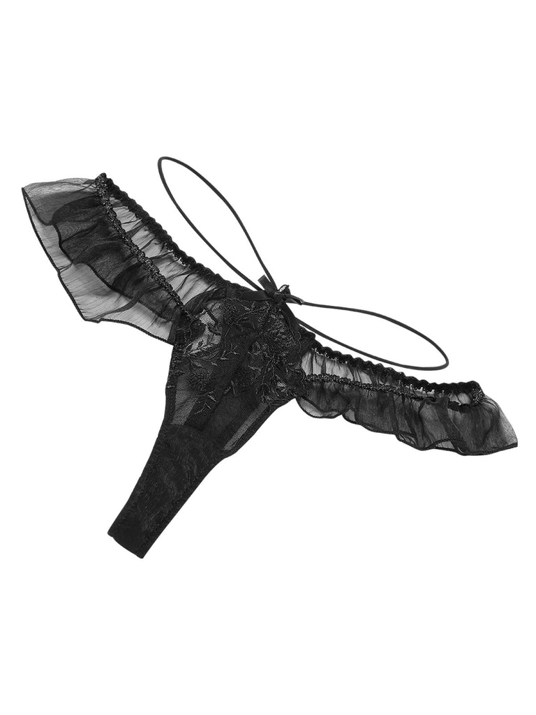 Schwarz 1950er Netz Patchwork Satin Kreuze-Träger Nachthemden