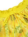 [Vorverkauf] Gelb 1950er Sonnenblume Boot Neck Tüll Nachthemd