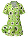 [Vorverkauf] Grün 1970er Halloween Augapfel Revers Pyjama Set