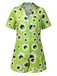 [Vorverkauf] Grün 1970er Halloween Augapfel Revers Pyjama Set