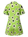 [Vorverkauf] Grün 1970er Halloween Augapfel Revers Pyjama Set