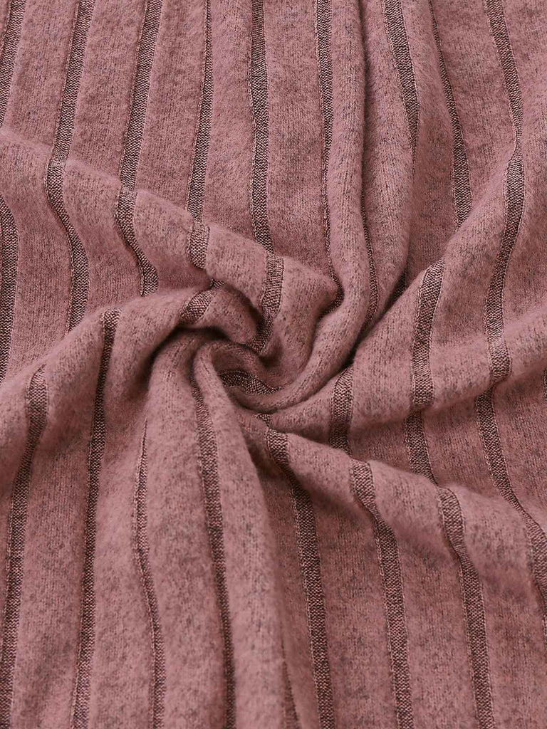 1950er Bogen Stricken Rüschen Lang Pyjama Set