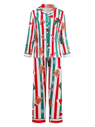 1950er Weihnachten Lebkuchen Zuckerstange Pyjama Set