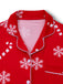 Rot 1950er Weihnachten Schneeflocke Zuckerstange Pajama Set