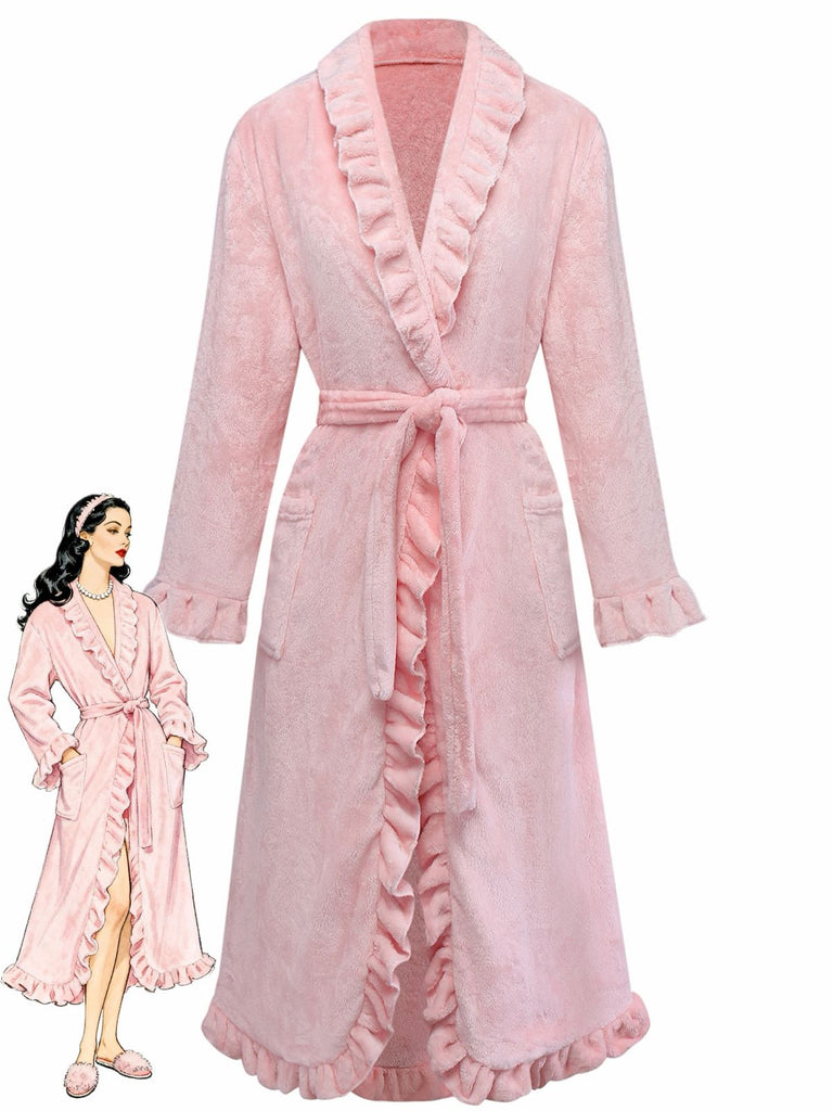 1930er Langarm Flanell Pajama Robe