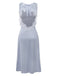 [Vorverkauf] Hellblau 1930er Rückenausschnitt Spitze Nachthemd