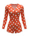 1980er V-Ausschnitt Herz Slip Drucken Romper Pajama