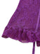 3PCS Lila 1980er Spitze Dessous Set mit Strümpfe
