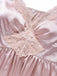 Rosa 1930er Uni Spitze Satin Nachthemd