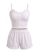 50er Pajama-Set mit Ösen-Stickerei und Spaghettiträgern