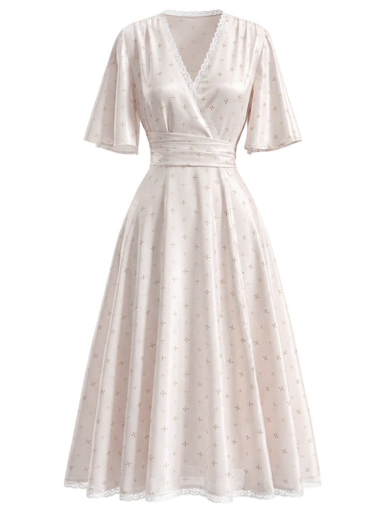 [Pre-Sale] Cream Color 1950s Floral Lace Nightgown 3