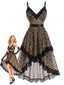 [Vorverkauf] 30er Slip-Nachthemd mit Leopardenprint und High-Low-Saum