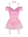Rosa 60er Dessous-Set mit Glitzer und Tutu-Body