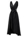 Schwarzes 40er Nachthemd mit Spitze und Satin