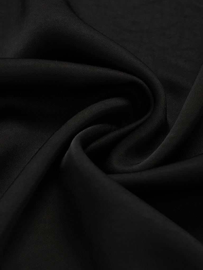 Schwarzes 40er Nachthemd mit Spitze und Satin