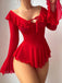50er schulterfreies Nachtkleid aus transparentem Mesh