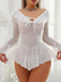 50er schulterfreies Nachtkleid aus transparentem Mesh