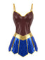 80er Superheldinnen-Nachthemd-Set im Metallic-Look