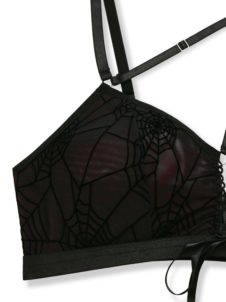 80er Gothic Dessous-Set mit Neckholder