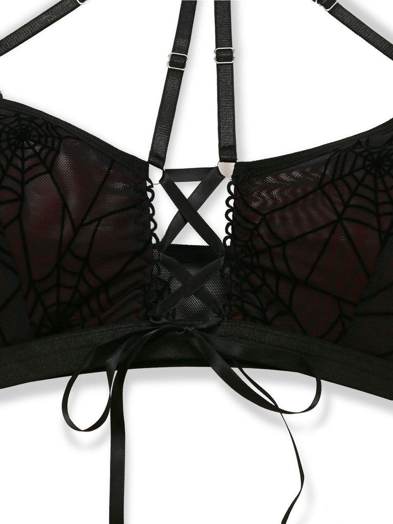80er Gothic Dessous-Set mit Neckholder