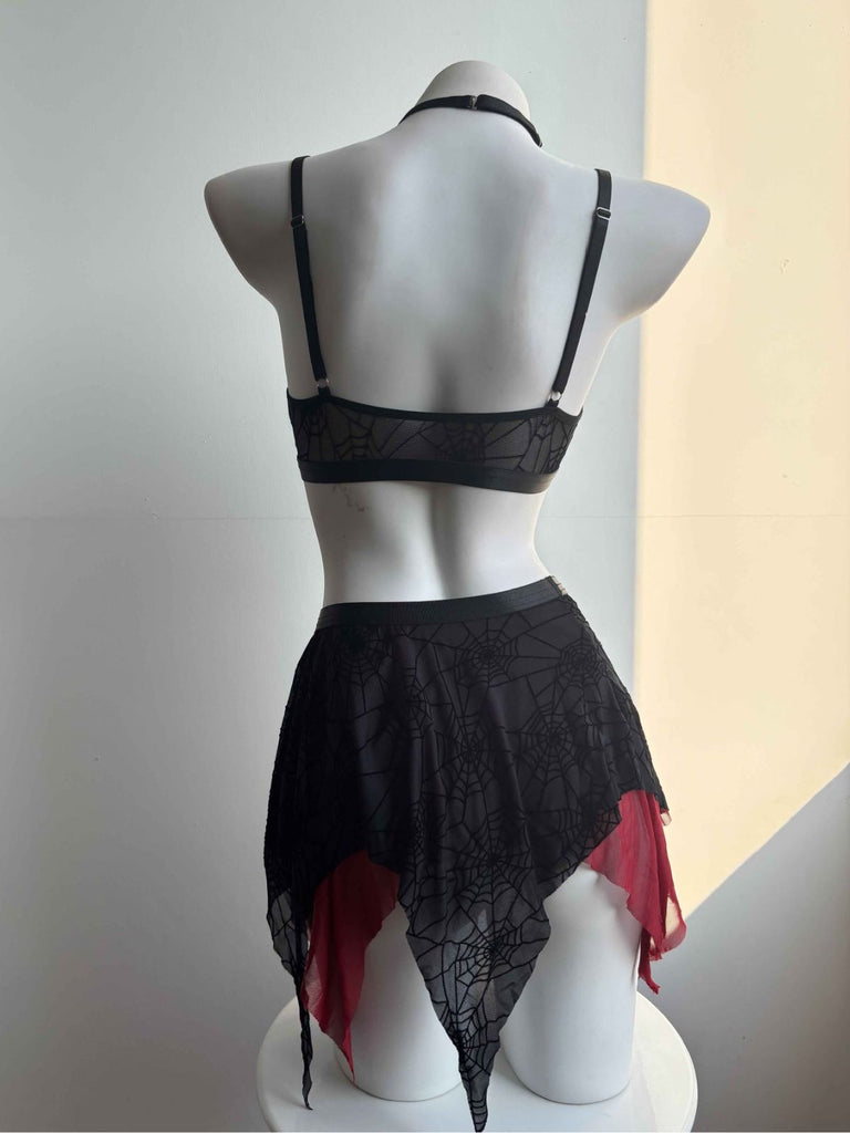 80er Gothic Dessous-Set mit Neckholder