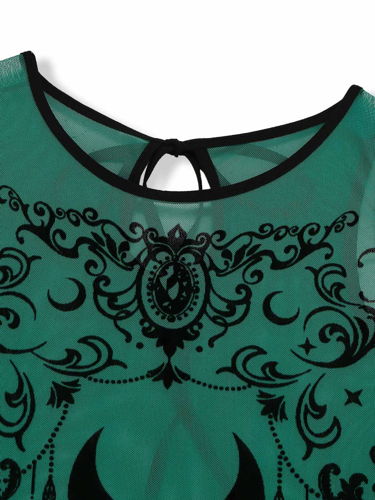 80er Cold-Shoulder Dessous-Set mit Print