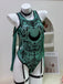 80er Cold-Shoulder Dessous-Set mit Print