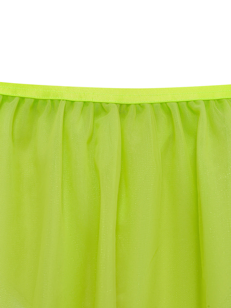 80er Metallic-Feen-Pyjama-Set mit Tüll und Flügeln