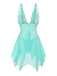 80er Babydoll-Negligé mit Spitze und V-Ausschnitt