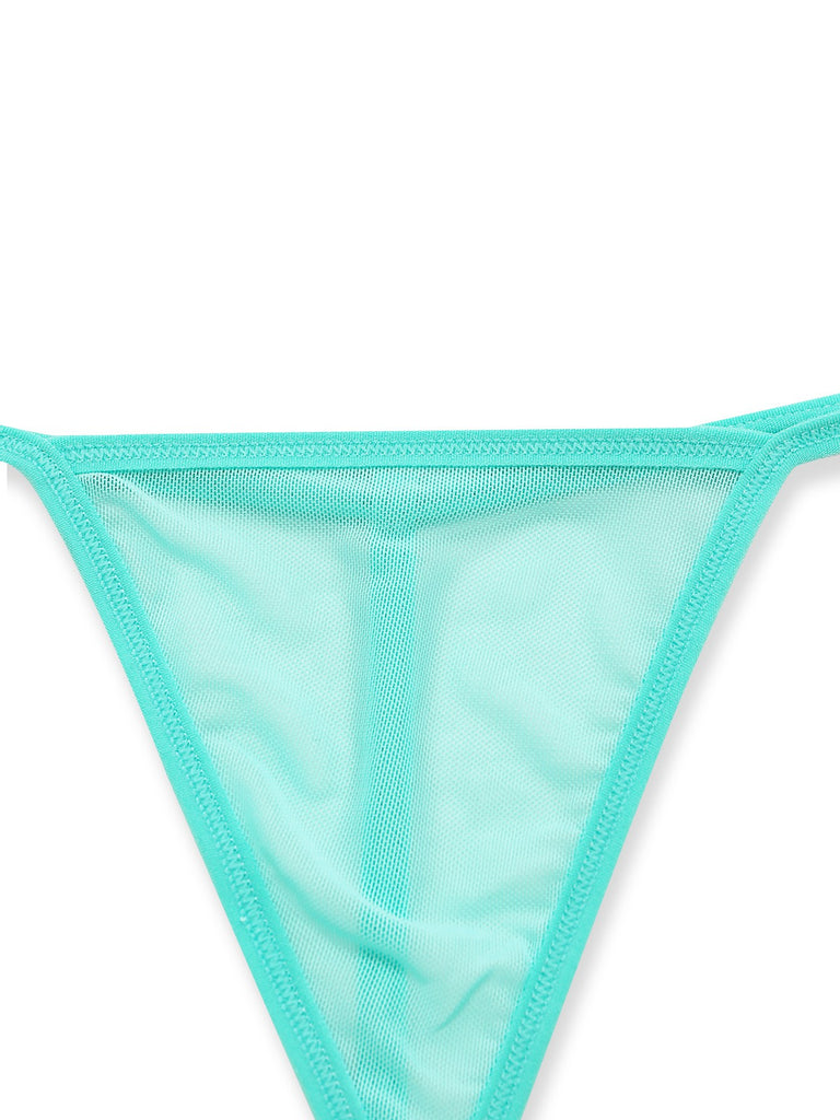 80er Babydoll-Negligé mit Spitze und V-Ausschnitt