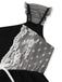 Schwarzes 70er Babydoll-Nachthemd mit Spitze
