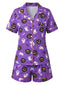 50er Geister-Kürbis-Print Pyjama-Set mit Oberteil & Shorts