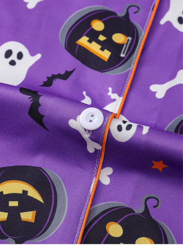 50er Geister-Kürbis-Print Pyjama-Set mit Oberteil & Shorts