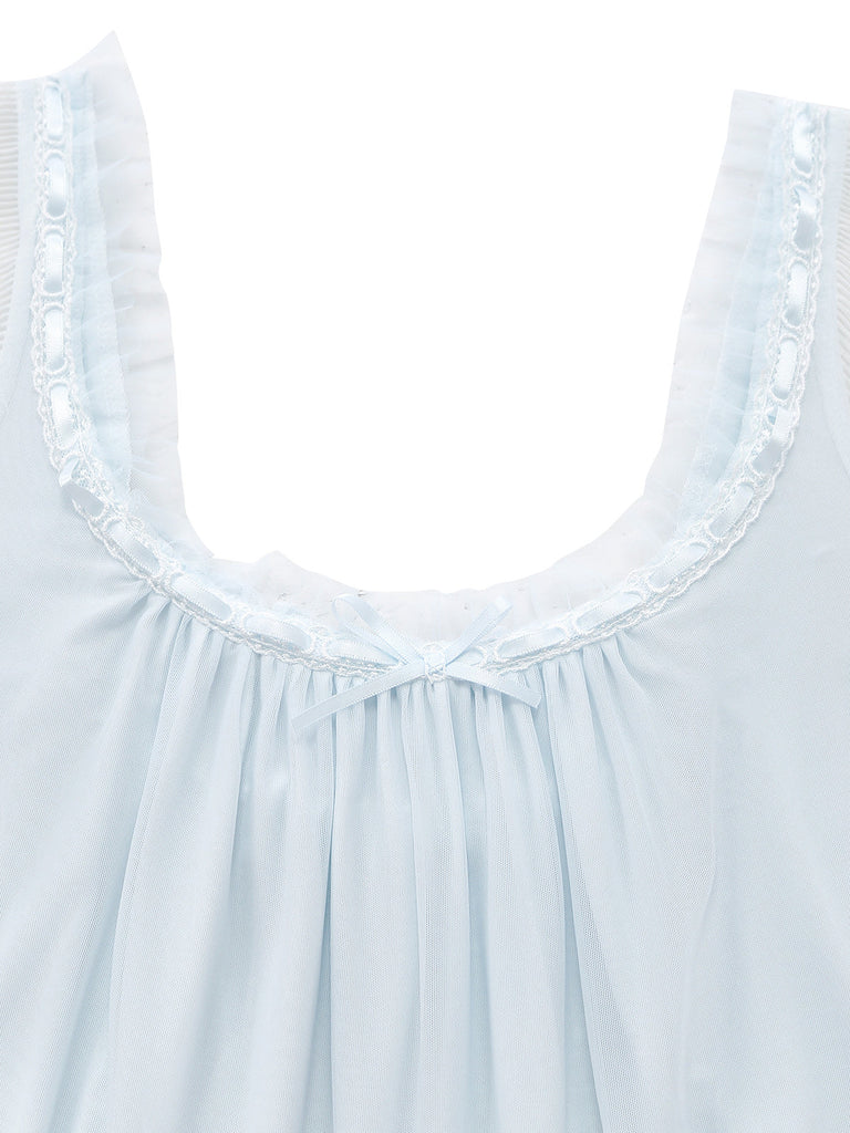 30er Cami-Pyjama-Set mit Rüschen und Flatterärmeln