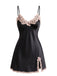 30er Satin-Nachthemd mit Spitze und Besatz