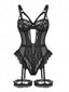 50er Spitzen-Dessous-Set mit Cut-Out und Strumpfhaltern