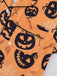 40er Halloween-Schlafanzug-Set mit Kürbis-Print und Kurzarm