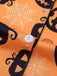 40er Halloween-Schlafanzug-Set mit Kürbis-Print und Kurzarm