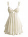 50er Babydoll-Negligé mit Rüschenbesatz und Schleife